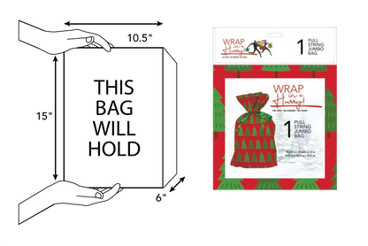 Wrap In A Hurry Jumbo Pull String Gift Bag - Tree Design