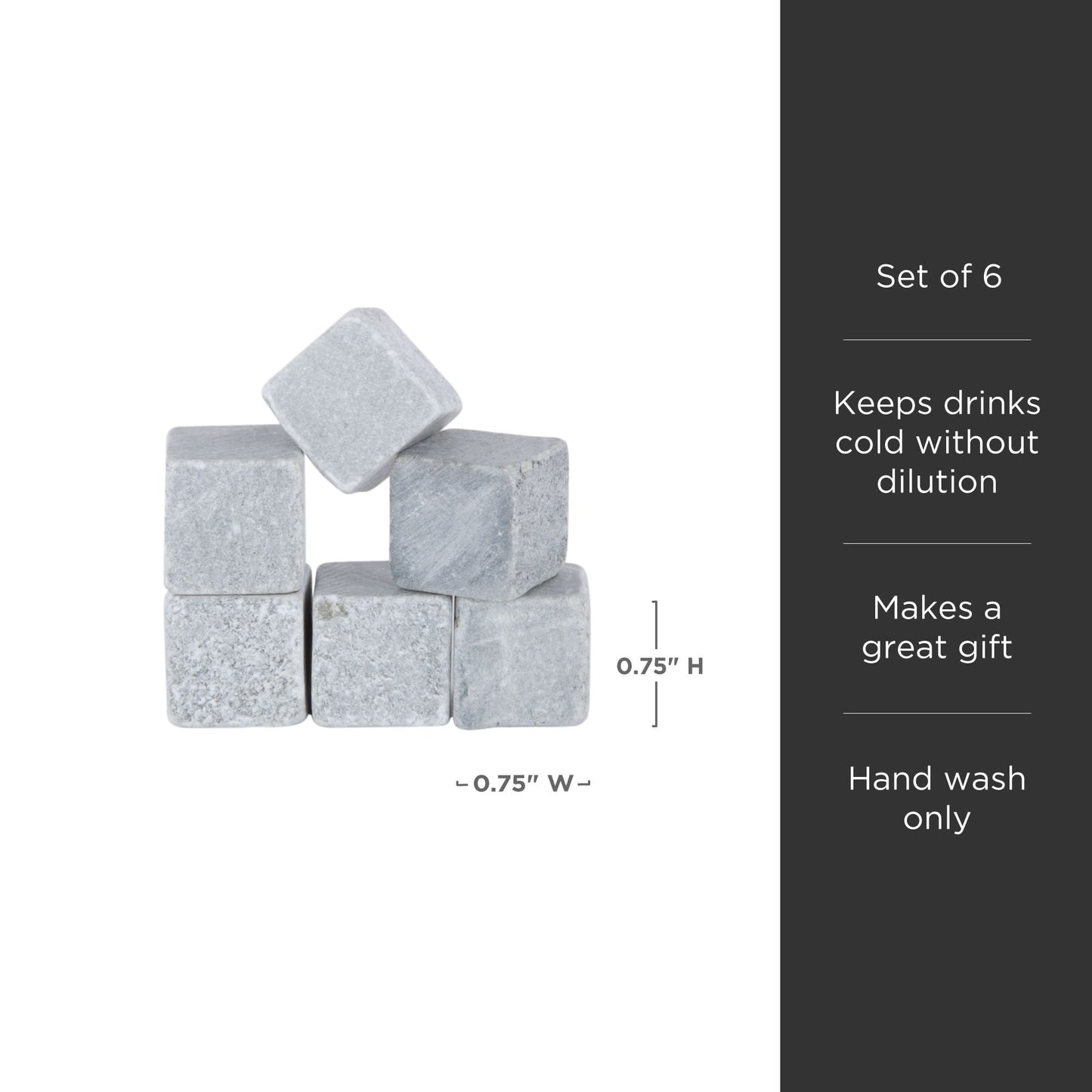 Solid Glacier Cubes and Soapstone For Cool Drinks