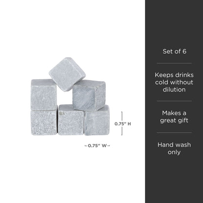 Solid Glacier Cubes and Soapstone For Cool Drinks