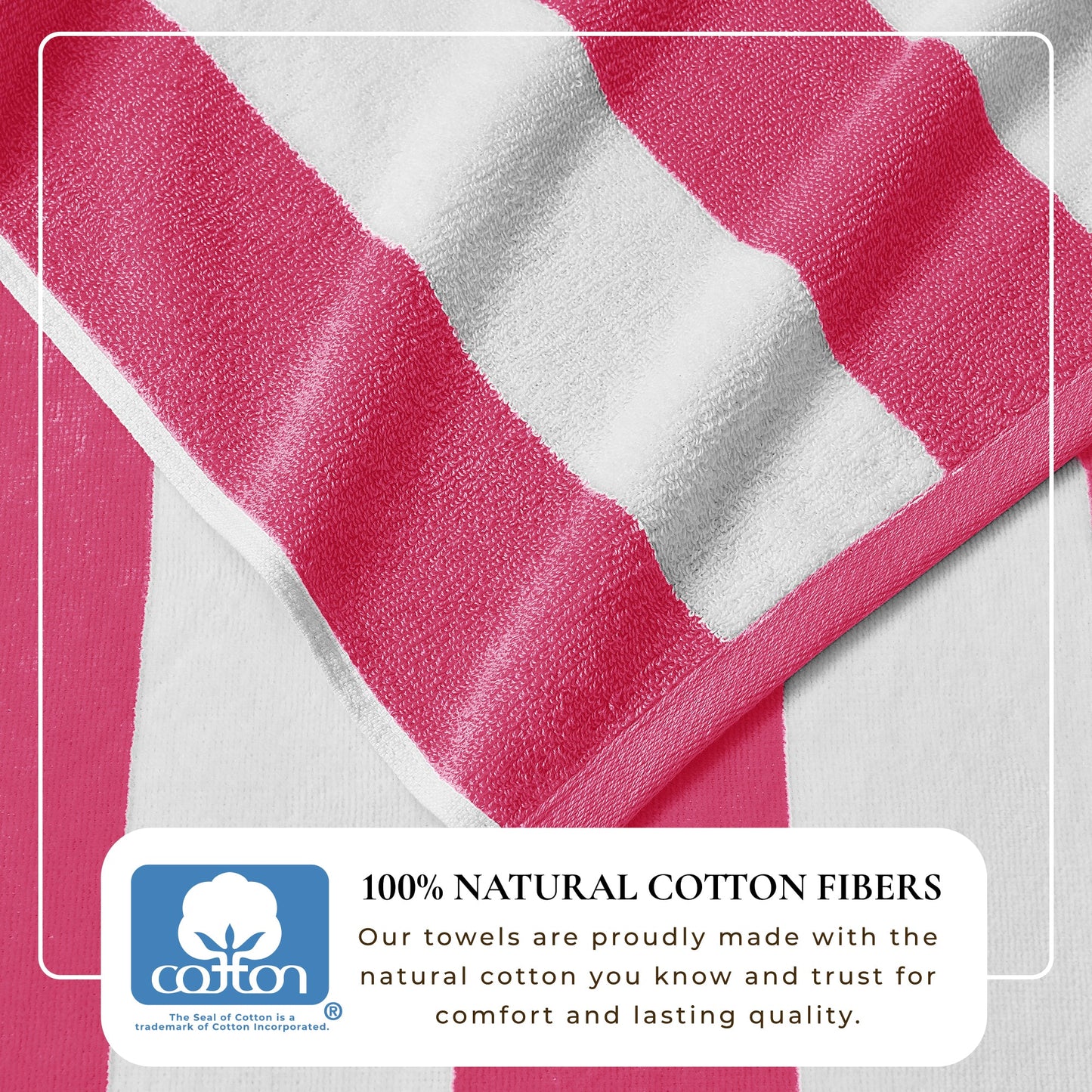 Cotton And Velour Cabana Stripe Beach Towel