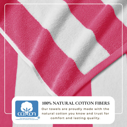 Cotton And Velour Cabana Stripe Beach Towel