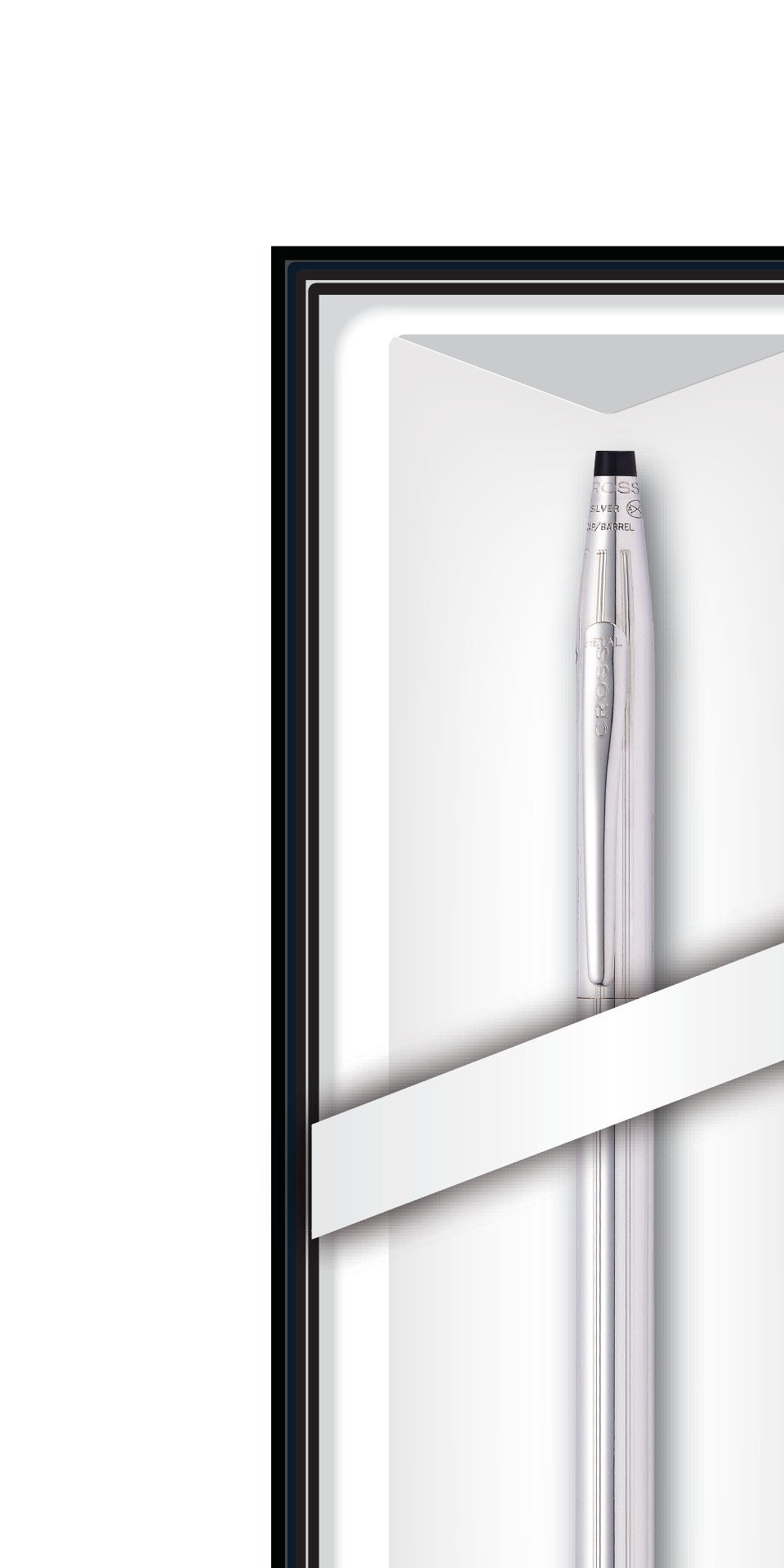 A.T. Cross Classic Century chrome ballpoint pen in gift set with black cap on Tampa Home & Garden Store
