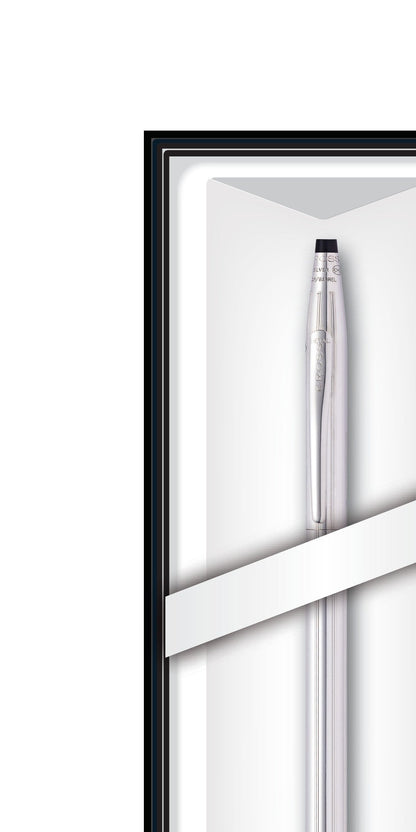 A.T. Cross Classic Century chrome ballpoint pen in gift set with black cap on Tampa Home & Garden Store