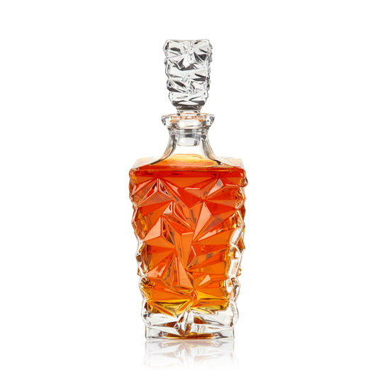 Prism Crystal Whiskey Decanter and a Stopper