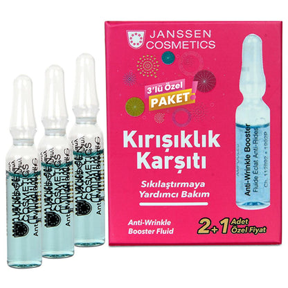 Face serum Janssen Cosmetics Anti-Wrinkle Eye Serum Ampoules in a pink box with 3 clear ampoules on Tampa Home & Garden Store