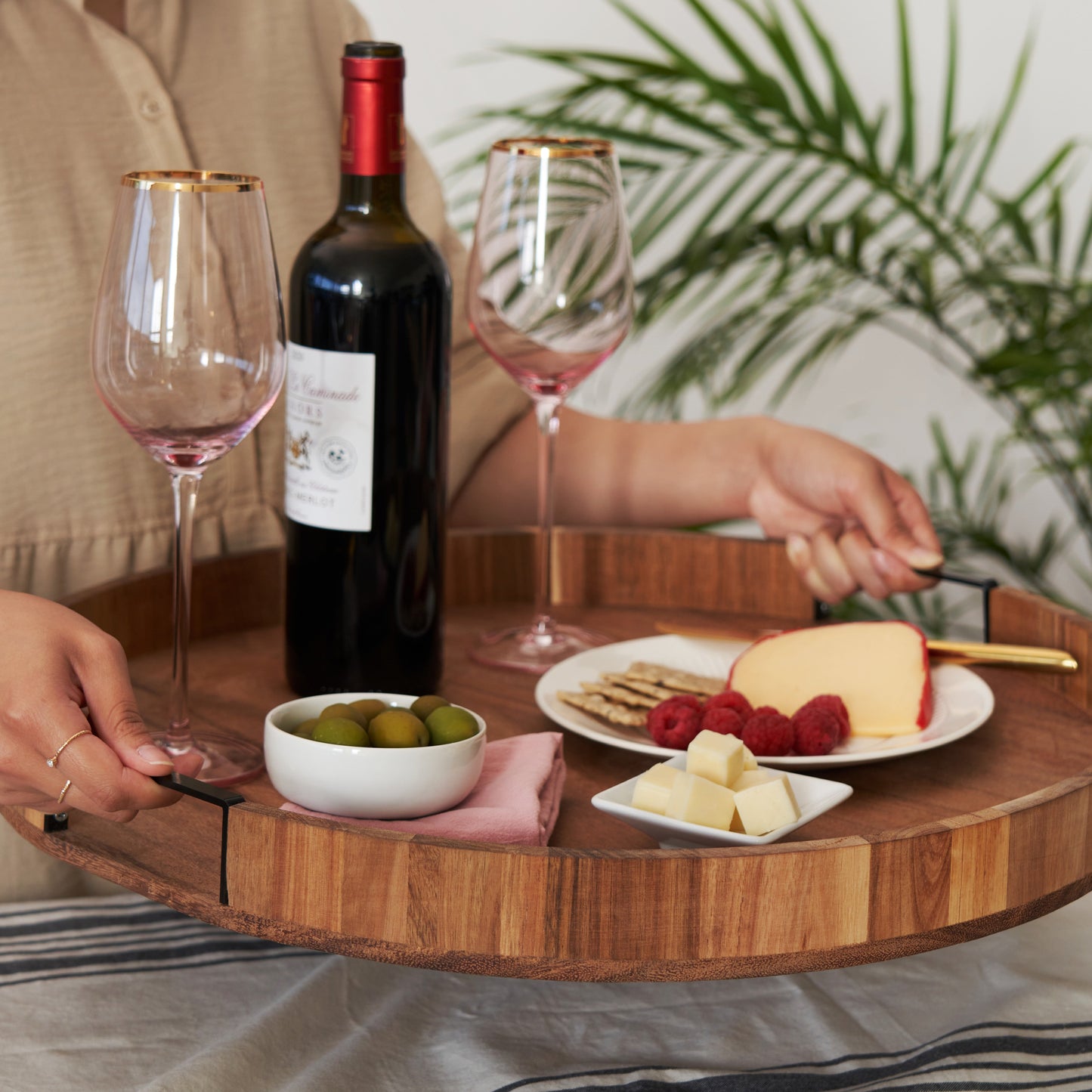 Acacia Wood Lazy Susan For Kitchen And Dining