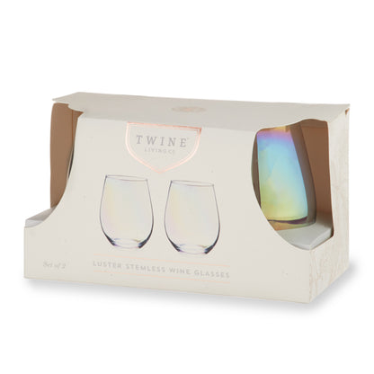 Luster Stemless Wine Glasses and Iridescent Glow