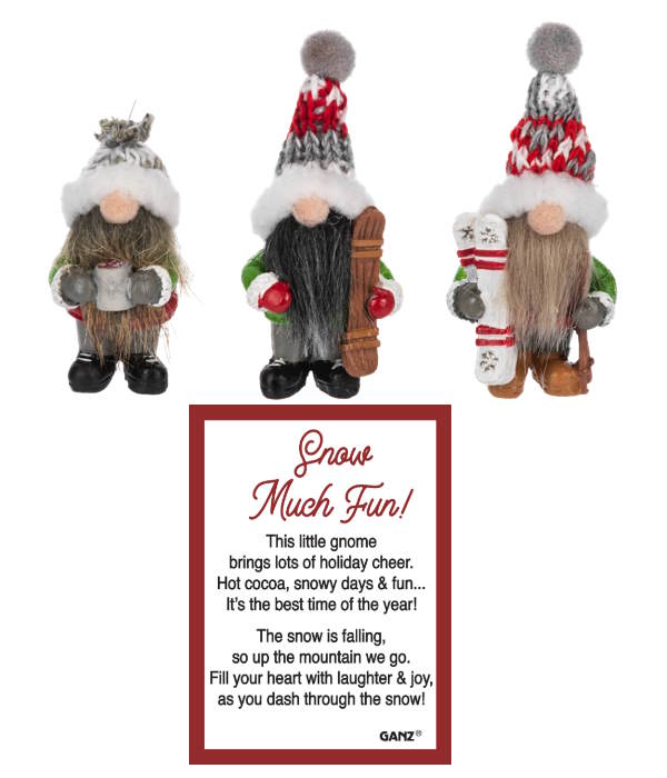 Figurine porte-bonheur de poche Gnome Snow Much Fun -