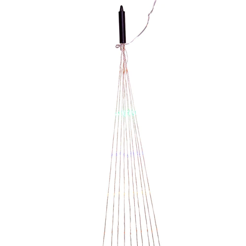 Lámpara de dosel de nailon plateado de 200 luces con luces LED multicolor