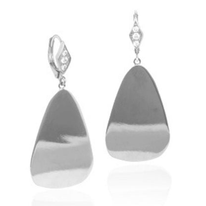 Lux Earrings chandelier pair in polished silver-tone teardrop shapes by Lauren G Adams on Tampa Home & Garden Store
