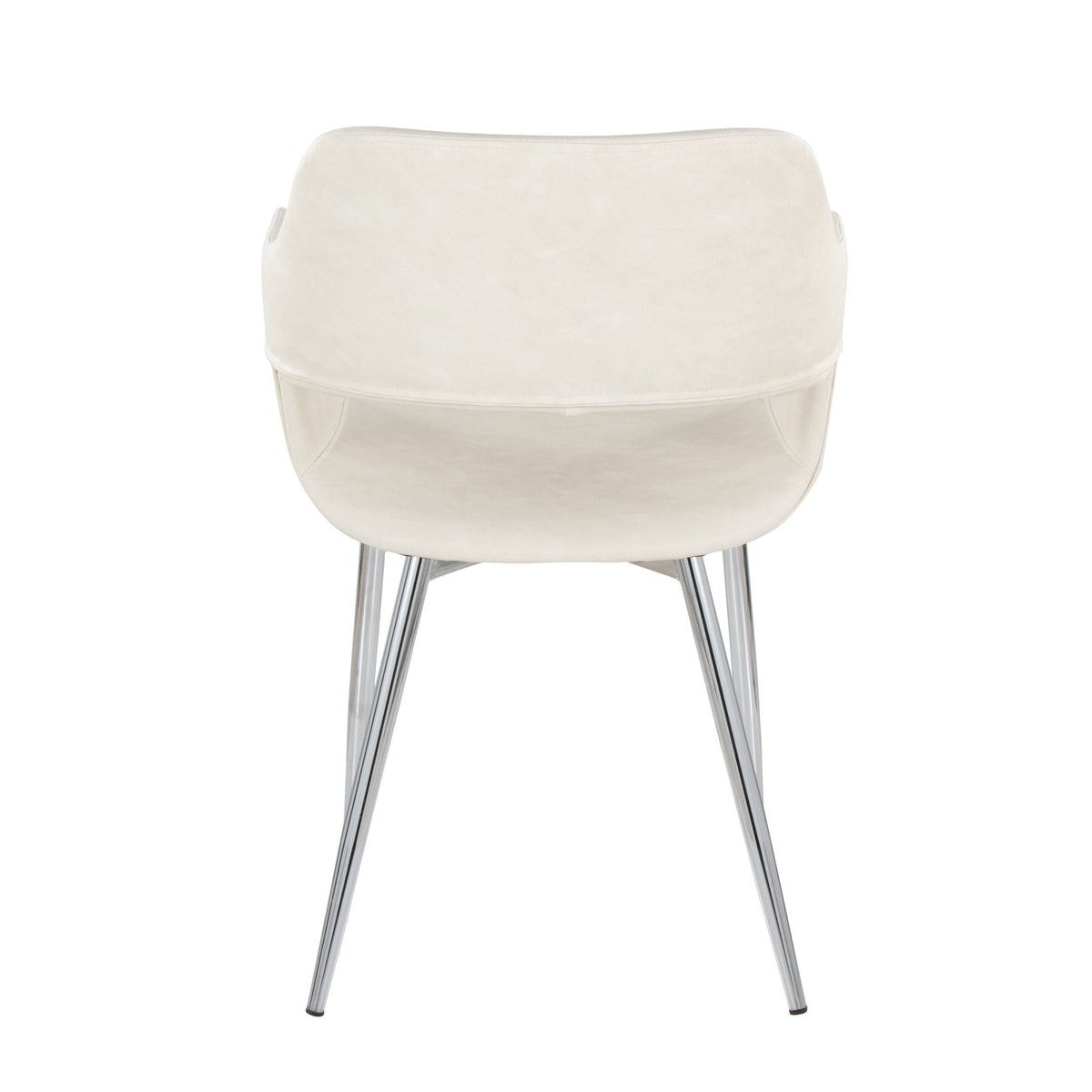 Contemporary dining chair set with cream upholstery and chrome metal legs HouseOfZazla on Tampa Home & Garden Store