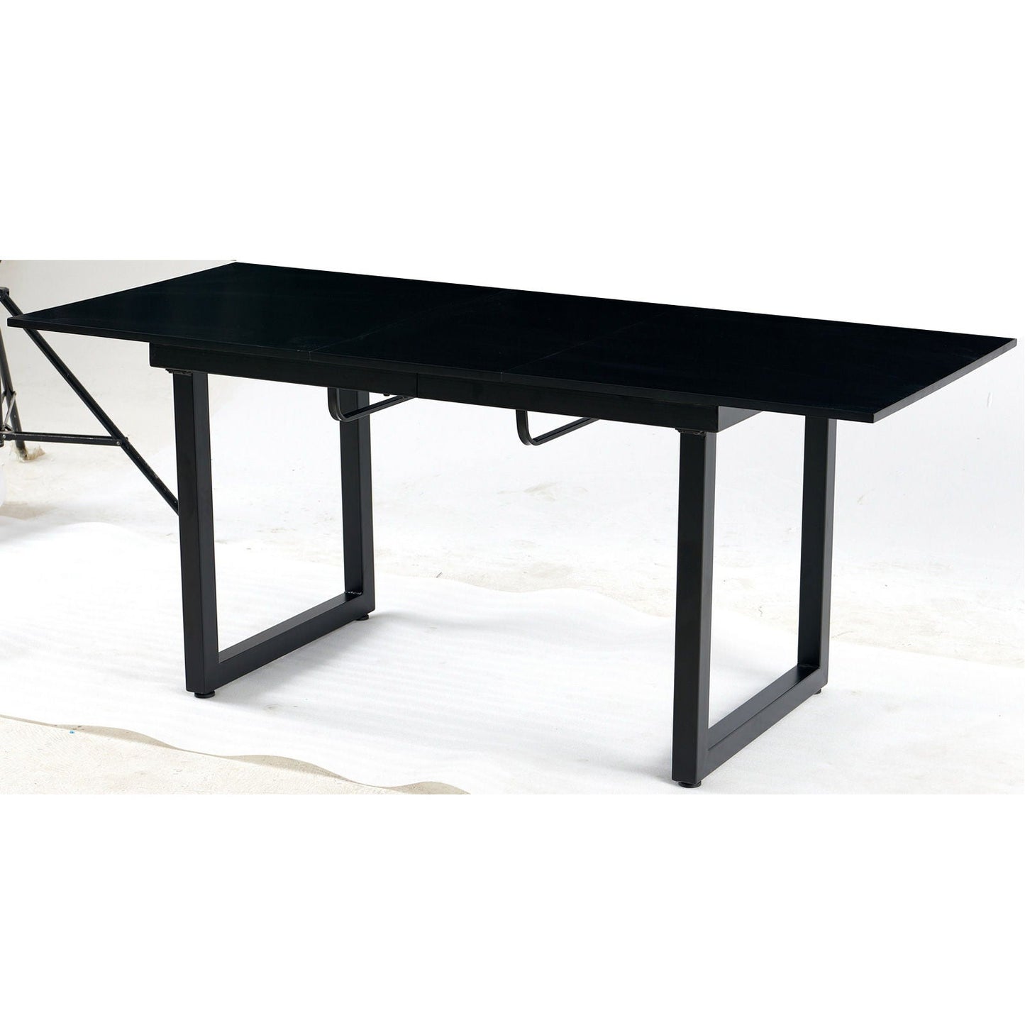 Modern Dining Table with Metal Legs and Firm Top