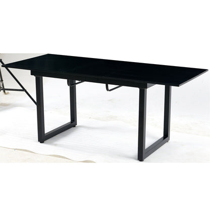 Modern Dining Table with Metal Legs and Firm Top