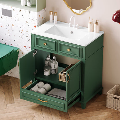 Coastal Bathroom Vanity and Ceramic Sink