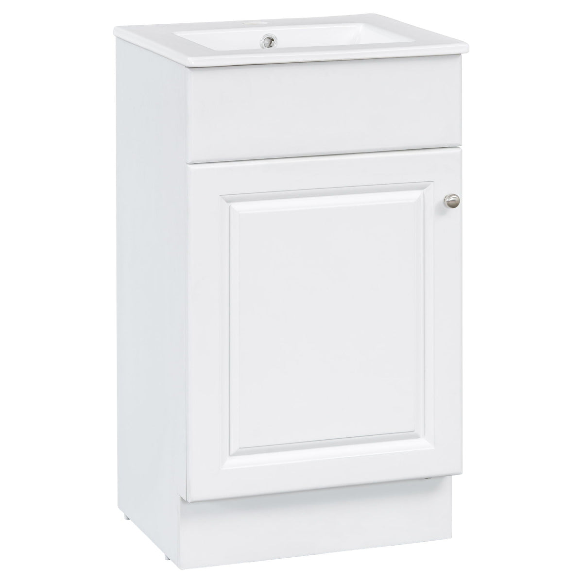 White bathroom vanity with sink by HouseOfZazla 1-door cabinet and adjustable shelf on Tampa Home & Garden Store