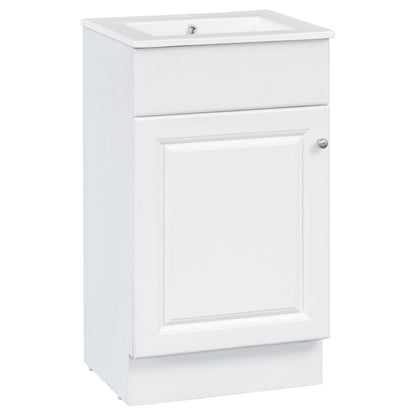 White bathroom vanity with sink by HouseOfZazla 1-door cabinet and adjustable shelf on Tampa Home & Garden Store