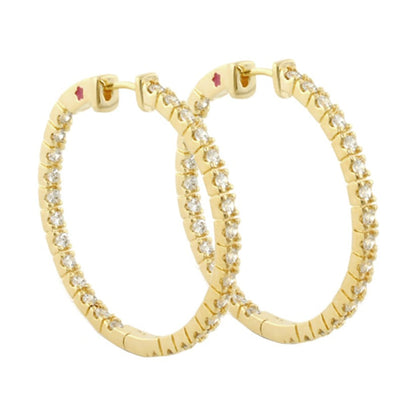 Glamour Pave Earrings — Slim Inside-Out Hoop pair, gold-tone pavé crystals, Lauren G Adams on Tampa Home & Garden Store