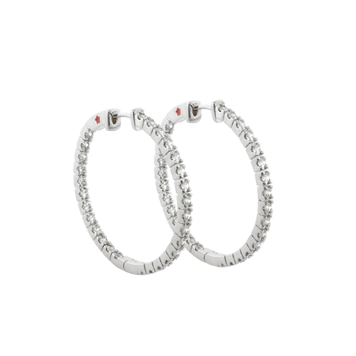 Glamour Pave Earrings slim inside-out hoops, silver-tone pavé crystals, 2 hoops, Lauren G Adams on Tampa Home & Garden Store