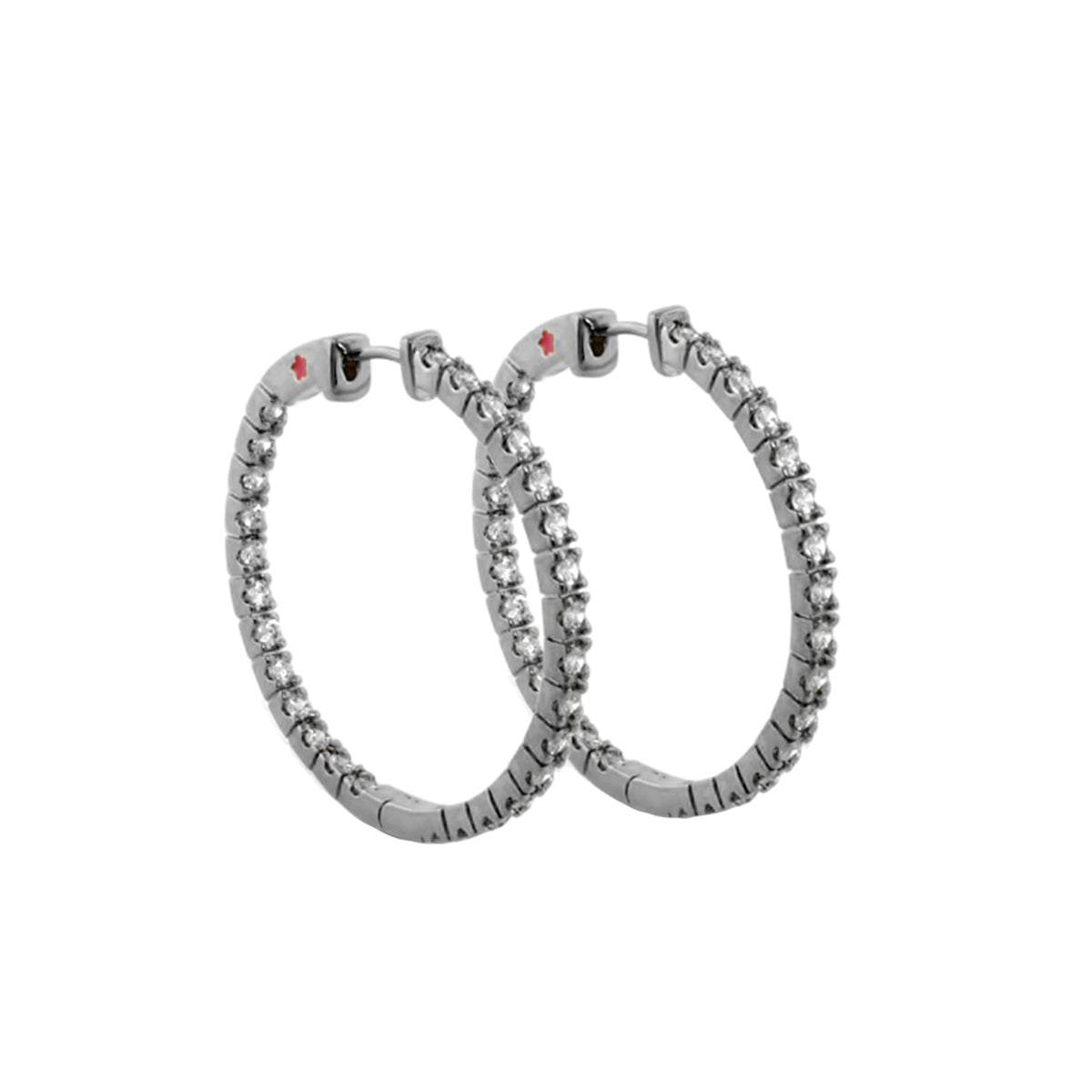 Glamour Pave Earrings Slim Inside-Out Hoop silver-tone pavé crystals pair Lauren G Adams on Tampa Home & Garden Store