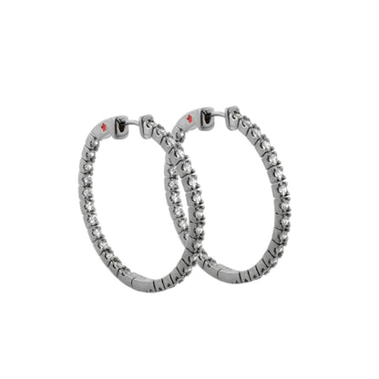 Glamour Pave Earrings Slim Inside-Out Hoop silver-tone pavé crystals pair Lauren G Adams on Tampa Home & Garden Store