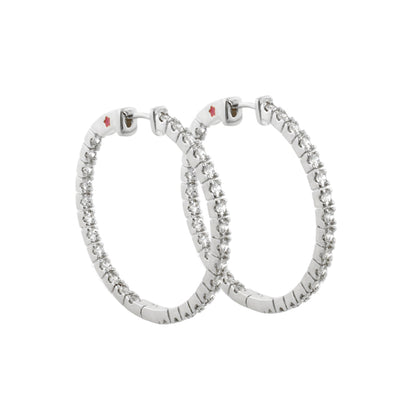 Glamour Pave Earrings Slim Inside-Out Hoop silver pavé crystals by Lauren G Adams on Tampa Home & Garden Store