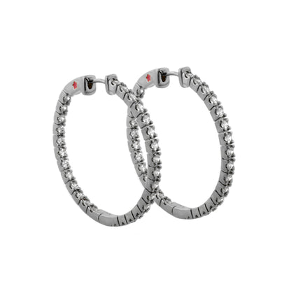 Glamour Pave Earrings slim inside-out hoops in silver pavé diamonds, Lauren G Adams on Tampa Home & Garden Store