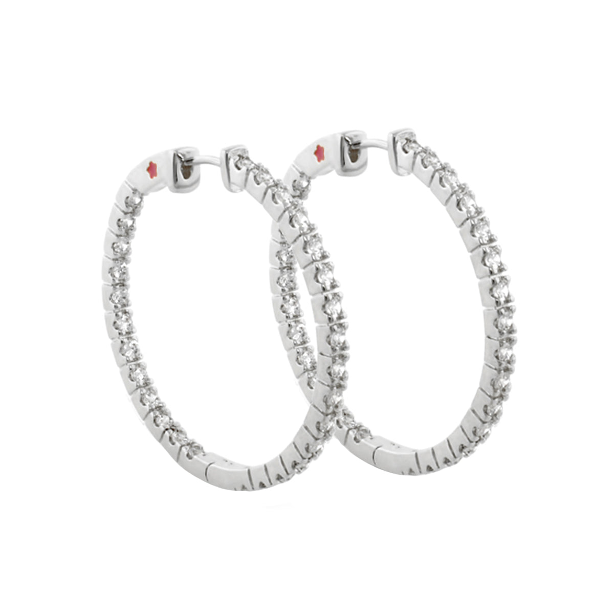 Glamour Pave Earrings Slim Inside-Out Hoops, diamond pave silver hoops by Lauren G Adams on Tampa Home & Garden Store