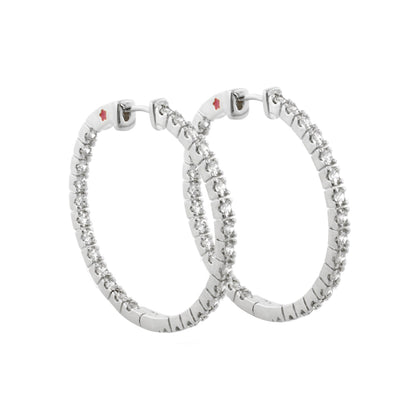 Glamour Pave Earrings Slim Inside-Out Hoops, diamond pave silver hoops by Lauren G Adams on Tampa Home & Garden Store