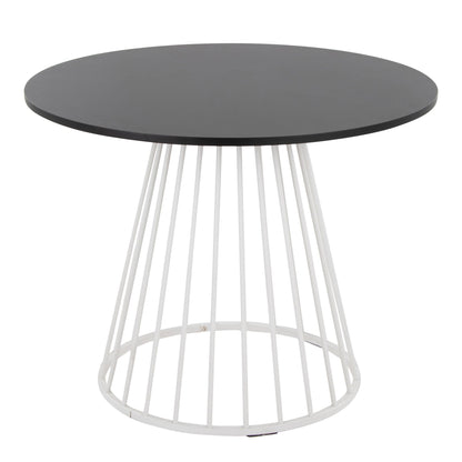Round black dining table with white metal base by HouseOfZazla on Tampa Home & Garden Store