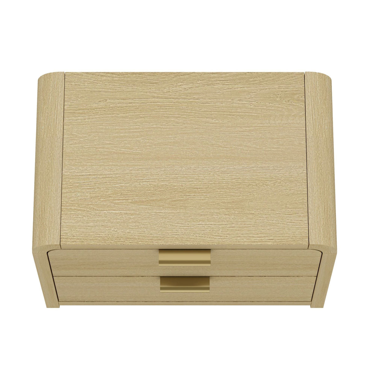 Modern minimalist solid wood nightstand with two drawers in light brown by HouseOfZazla on Tampa Home & Garden Store
