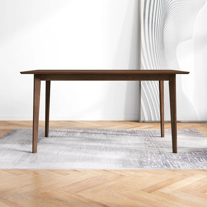 Carlos Dining Table in Solid Wood Brown Finish