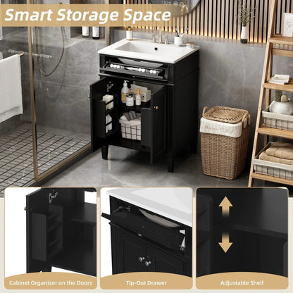Bathroom Vanity With 2 Doors and Tip Out Drawer