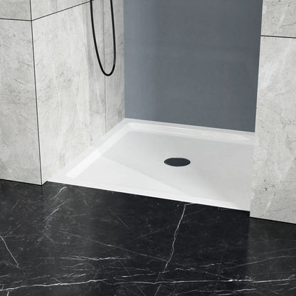 Centered Drain Shower Pan white by HouseOfZazla with 3-side tile flanges on Tampa Home & Garden Store