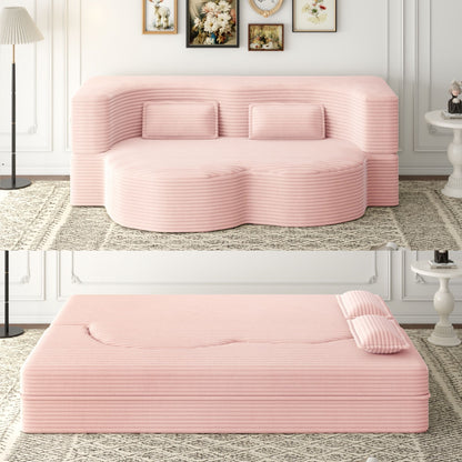 Pink convertible foam-filled sleeper futon sofa with 2 pillows HouseOfZazla on Tampa Home & Garden Store