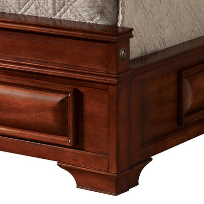 Lavita storage bed in dark cherry wood with side drawers on Tampa Home & Garden Store
