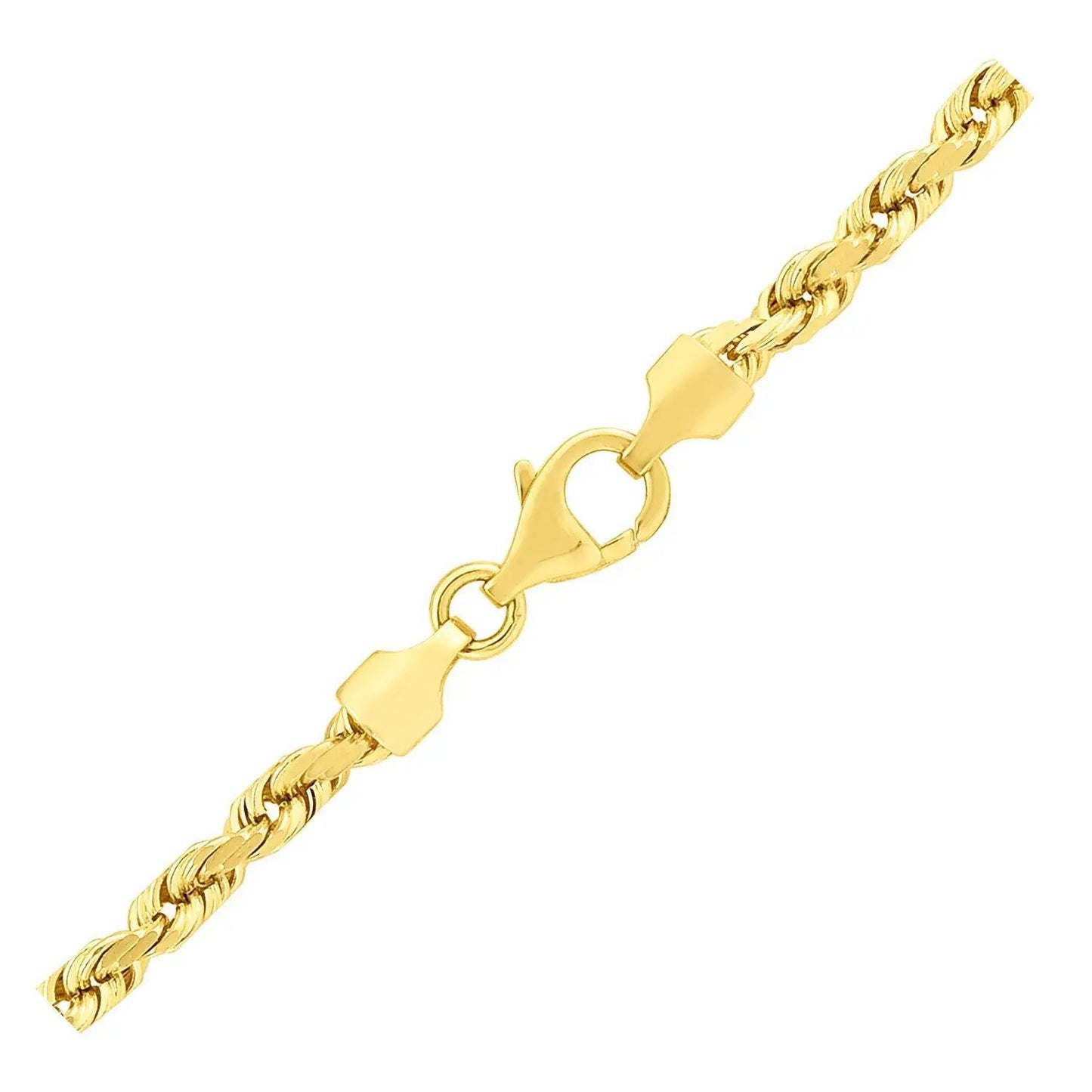 Necklace 3.5mm 14k yellow gold solid diamond-cut rope chain with lobster clasp on Tampa Home & Garden Store