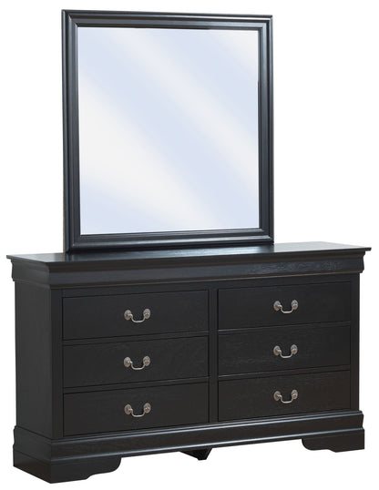 Traditional Elegant Dresser with mirror in black finish six-drawer HouseOfZazla dresser on Tampa Home & Garden Store