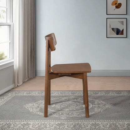 Elegant Walnut Dining Chair Set of 2 Mid Century
