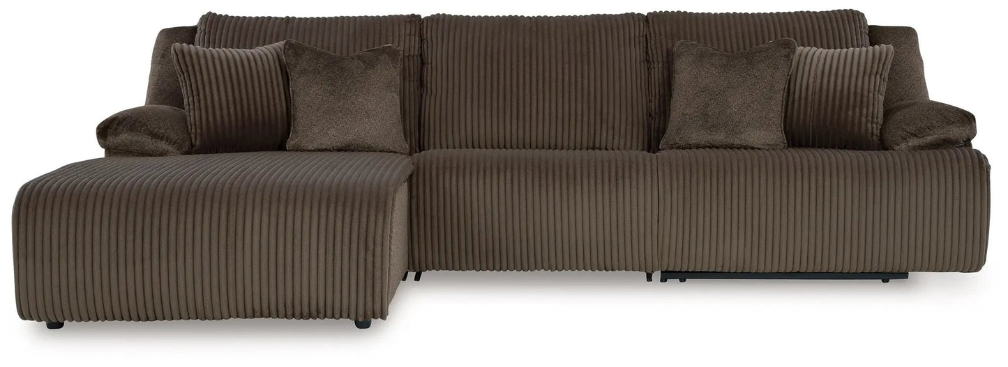 Top Tier Corduroy Reclining Sectional with Chaise