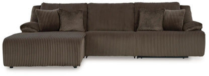 Top Tier Corduroy Reclining Sectional with Chaise