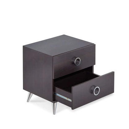Elms Accent Table Espresso with Storage Drawers