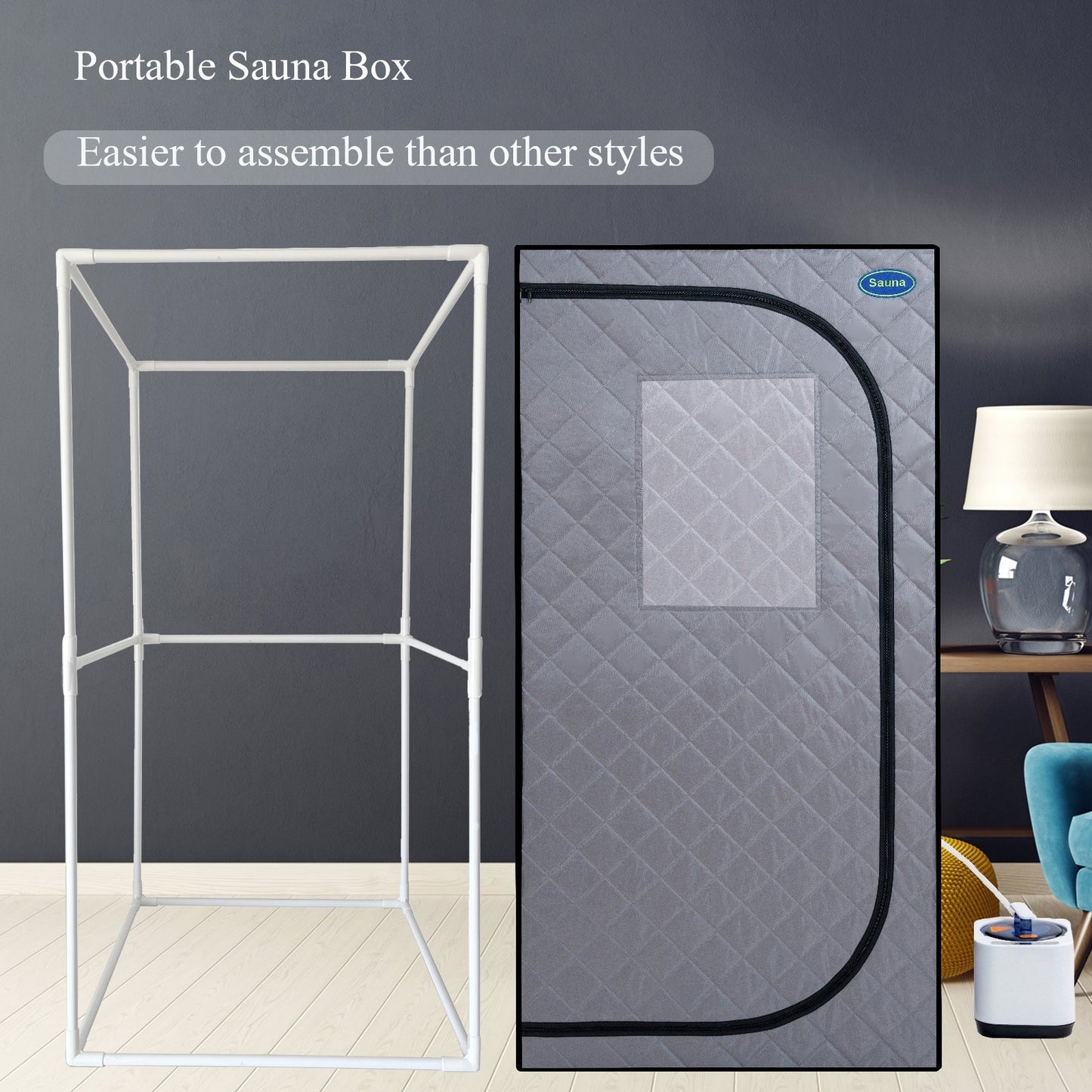 Portable Grey Mini Steam Sauna Tent and Home Spa