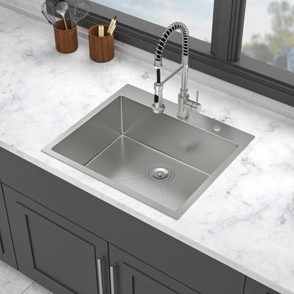 16 Gauge Drop In Single Bowl Kitchen Sink