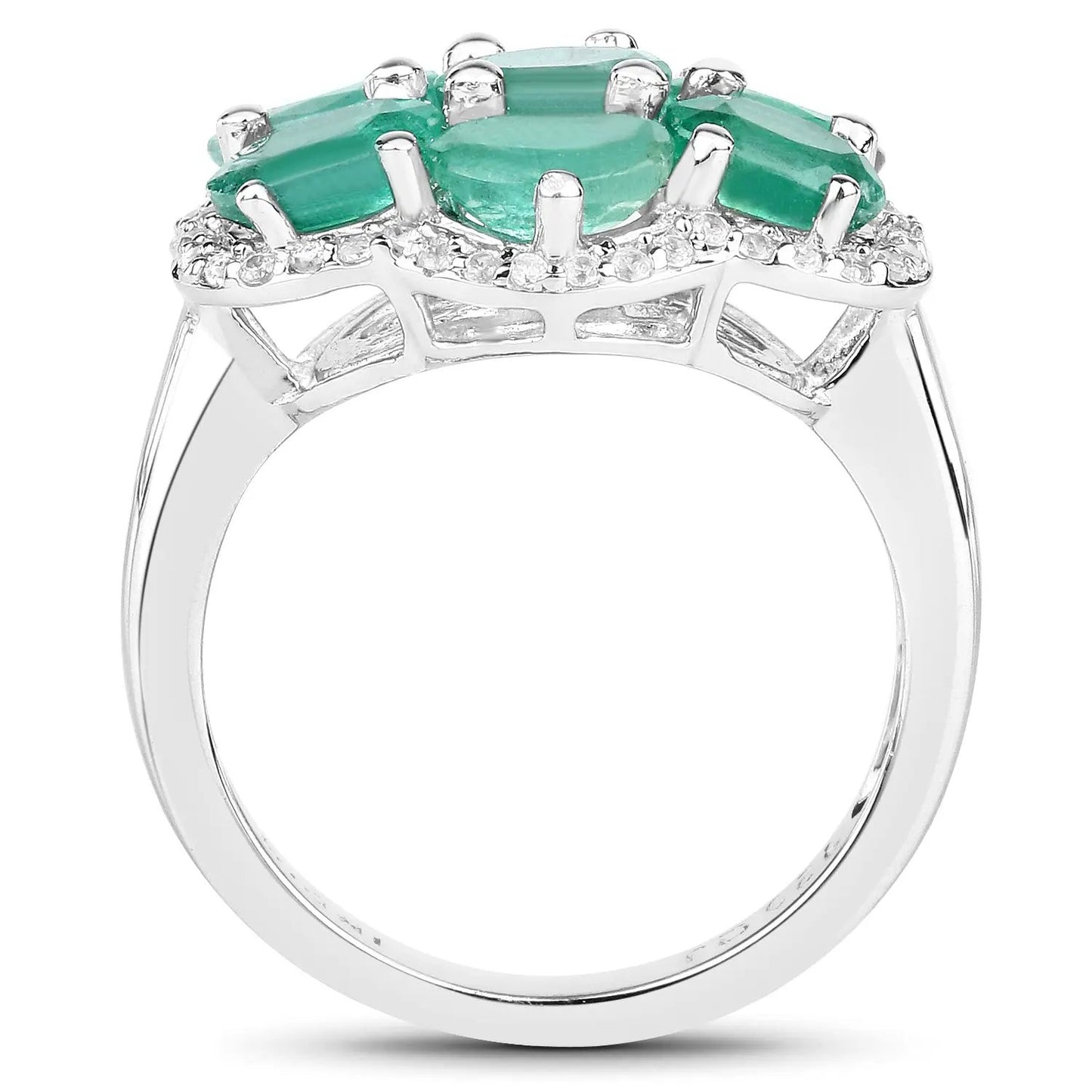 Ring: 3.33ct genuine Zambian emerald and white zircon halo in .925 silver by Bids.com on Tampa Home & Garden Store