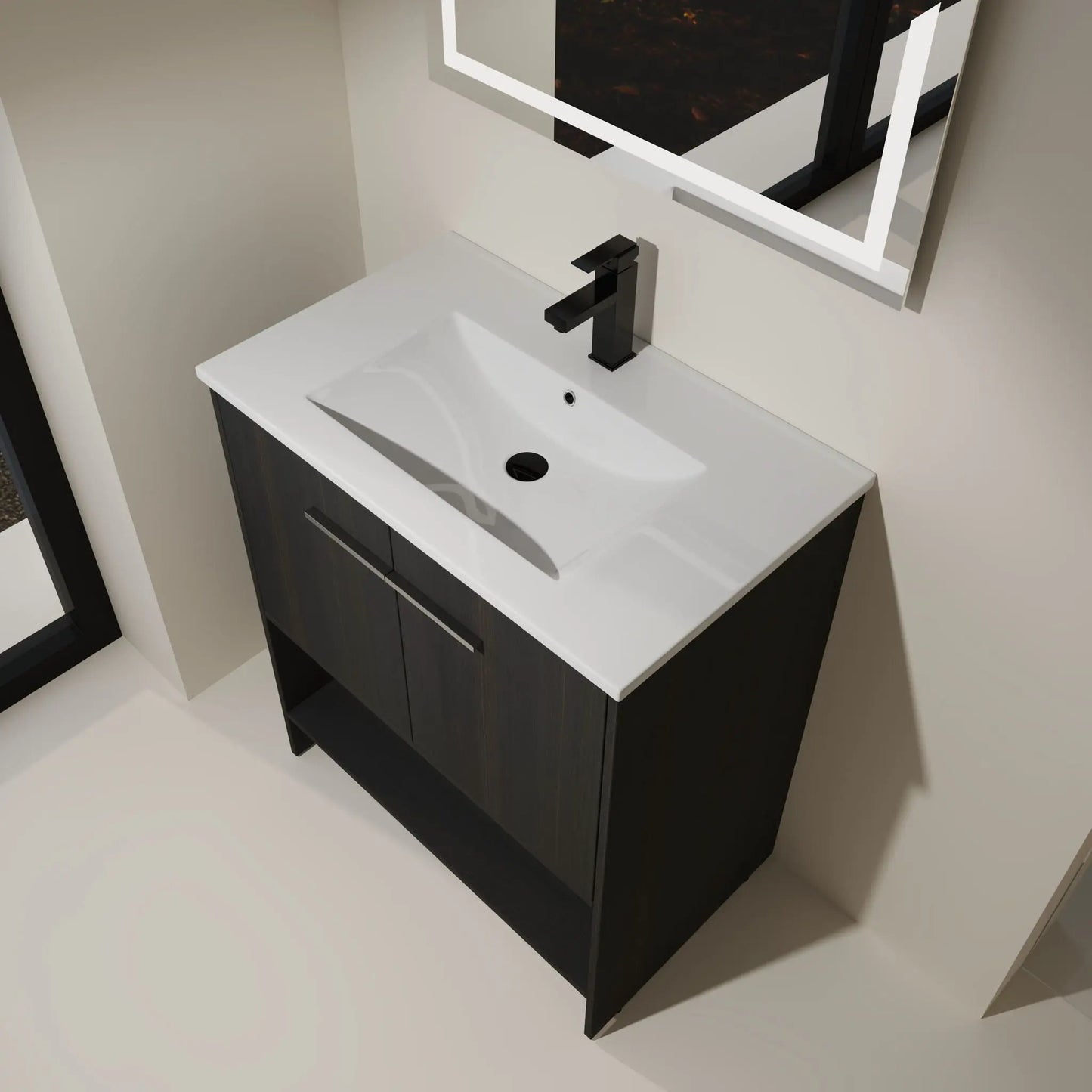 Modern Bathroom Vanity with Ceramic Sink