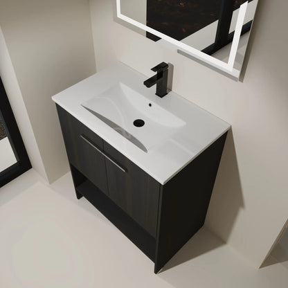 Modern Bathroom Vanity with Ceramic Sink