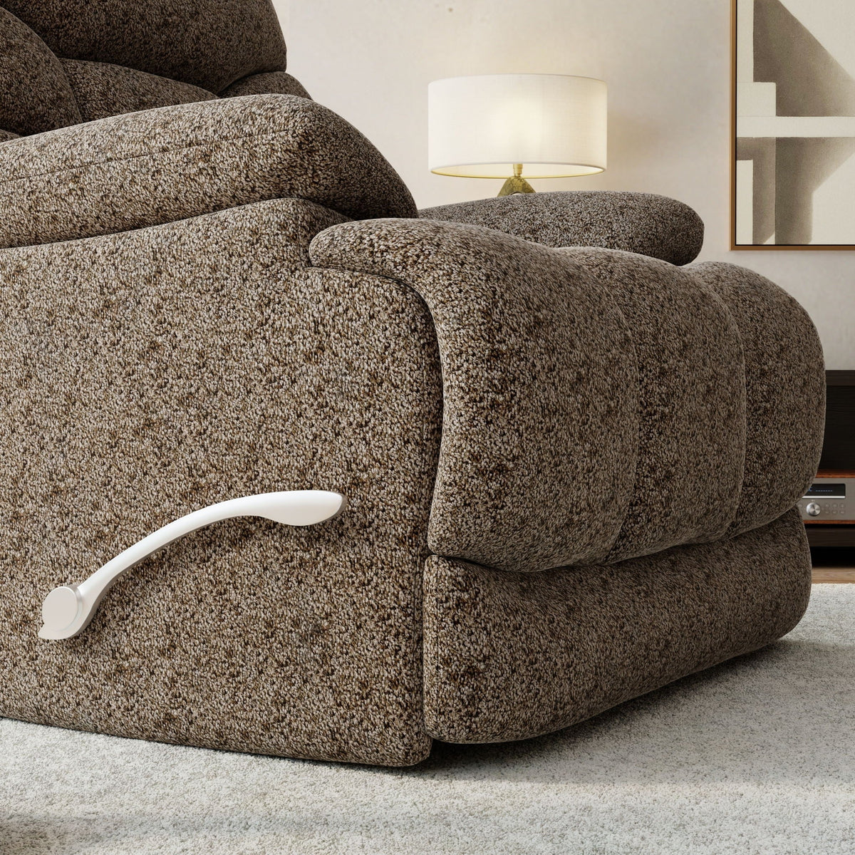 Modern Soft Fabric and Smooth Glider Recliner