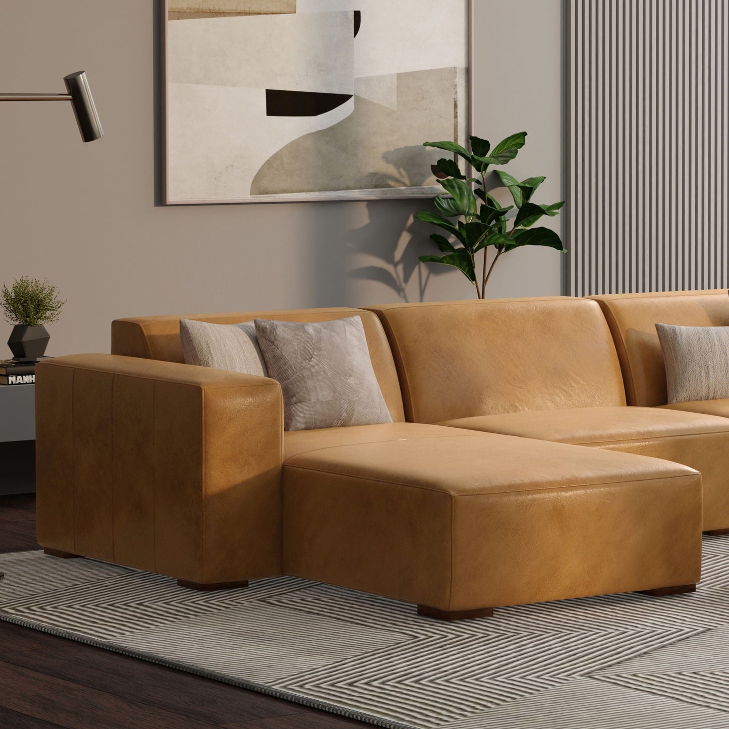 Rex Modern Asymmetrical Chaise Sofa Module