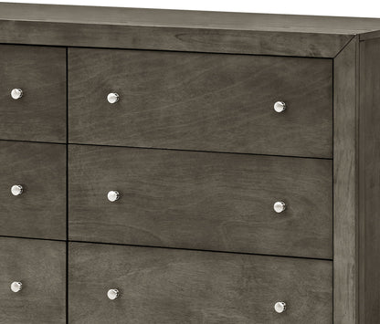 Burlington gray dresser with silver knob hardware and wood grain finish by HouseOfZazla on Tampa Home & Garden Store