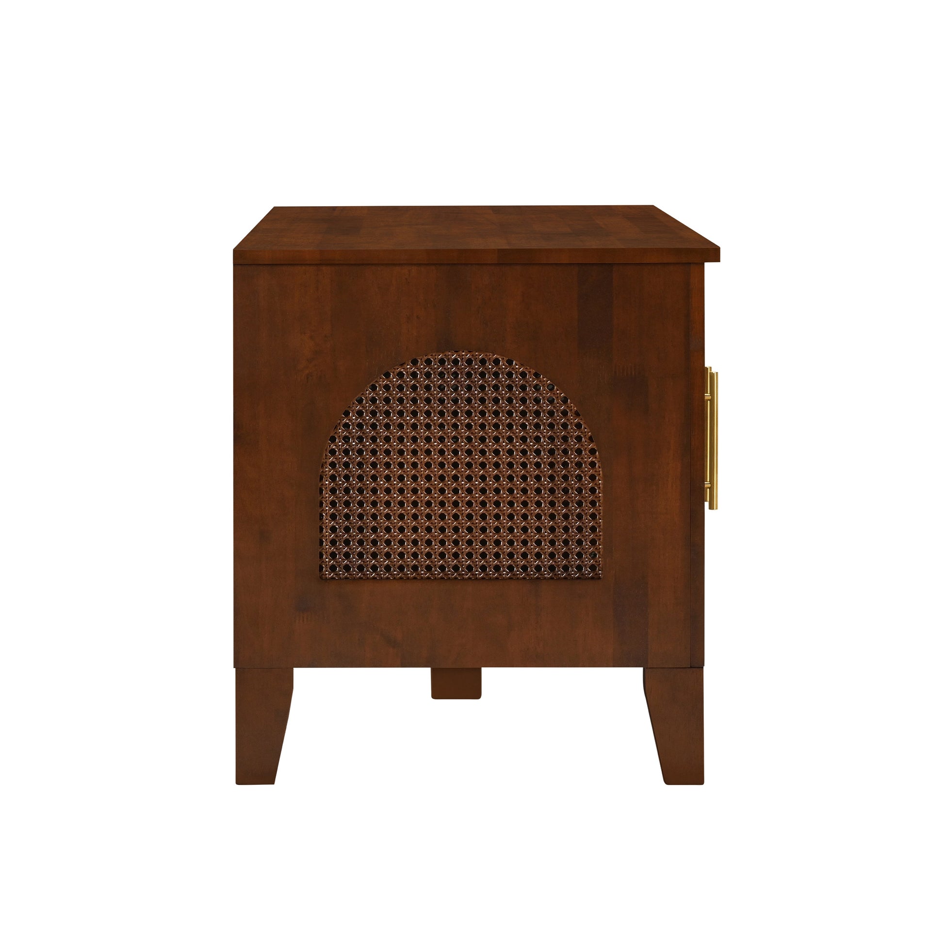 Dog crate cabinet Lars indoor rubber wood with woven cane panel, HouseOfZazla on Tampa Home & Garden Store